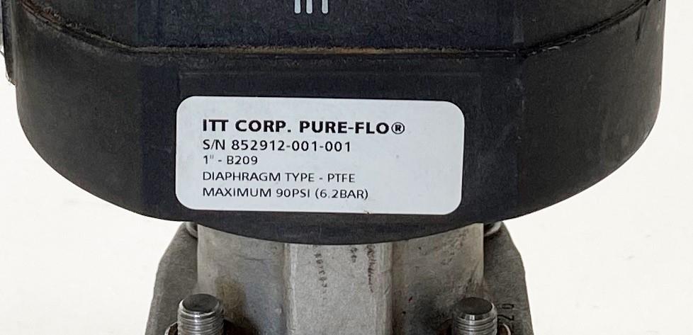 ITT Pure-Flo 1" Butt-Weld Stainless Sanitary Diaphragm Valve w/ B209 Actuator